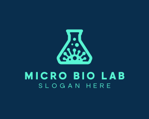 Virus Laboratory Flask logo design