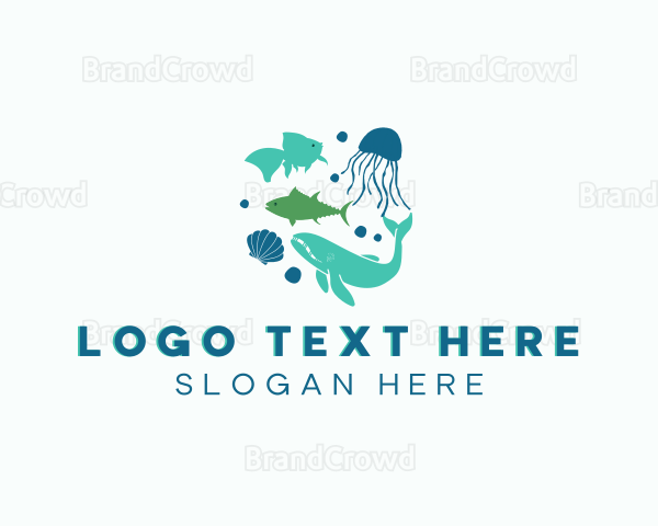 Underwater Marine Animals Logo