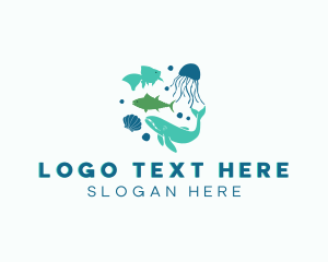 Jellyfish - Underwater Marine Animals logo design