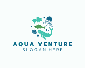 Underwater Marine Animals logo design