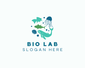 Biology - Underwater Marine Animals logo design