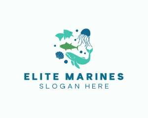 Underwater Marine Animals logo design