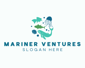 Underwater Marine Animals logo design