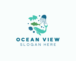 Underwater Marine Animals logo design