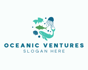 Underwater Marine Animals logo design