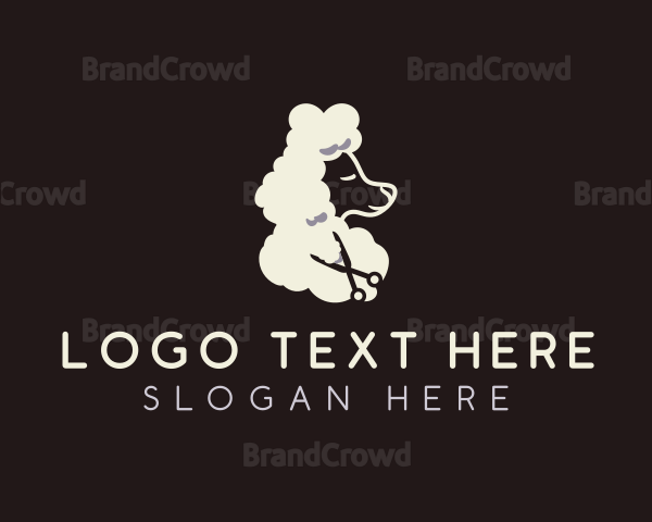 Dog Poodle Grooming Logo