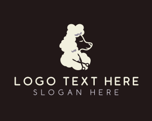 Dog Poodle Grooming Logo