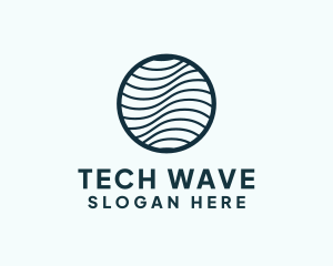 Wave Globe Tech logo design