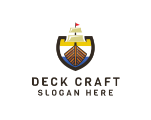 Deck - Maritime Galleon Ship logo design