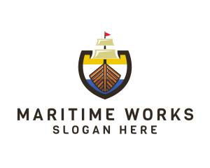 Maritime Galleon Ship logo design