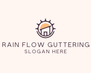 Guttering - Modern Roof House logo design