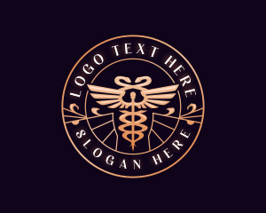 Health Hospital Caduceus logo design