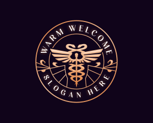 Health Hospital Caduceus logo design