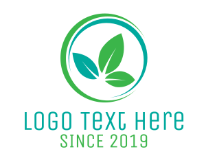 Vegan - Spa Leaf Ring logo design