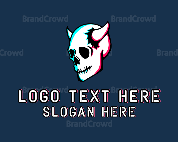 Skull Demon Horns Logo