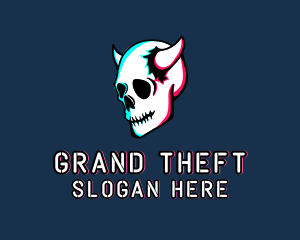 Skull Demon Horns  Logo