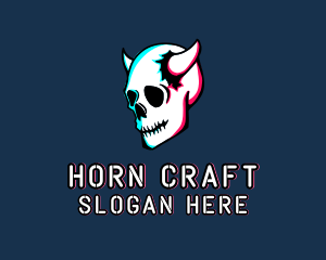 Skull Demon Horns  logo design