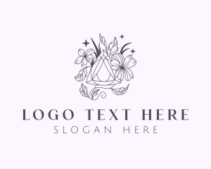 Healing Crystal - Floral Crystal Jewelry logo design