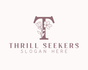 Wellness Flower Spa Letter T logo design