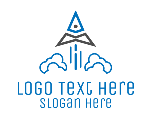 Triangle Startup Rocket Launch logo design