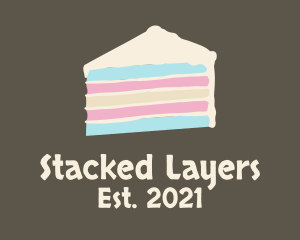 Blue Pink Layer Cake logo design