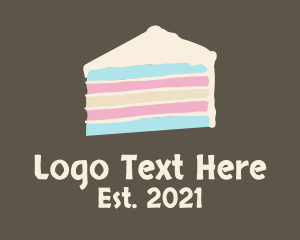 Pastries - Blue Pink Layer Cake logo design