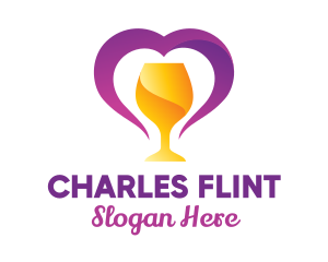 Fancy - Heart Wine Goblet logo design