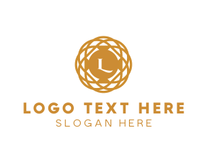 Golden  Pendant Jewelry logo design