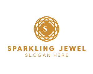 Golden  Pendant Jewelry logo design