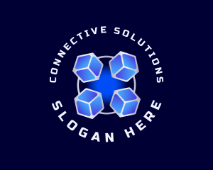 Interlinked - Tech Cube Cluster logo design