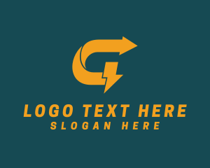 Lightning - Electric Bolt Letter G logo design