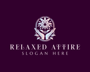 Flower Hand Relaxation logo design