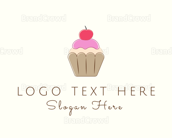 Sweet Cherry Cupcake Logo