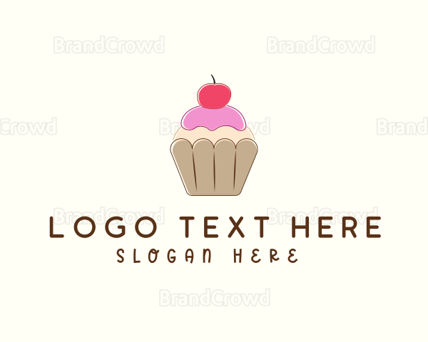 Sweet Cherry Cupcake Logo