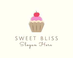 Sweet Cherry Cupcake  logo design