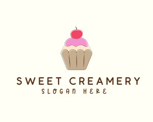 Sweet Cherry Cupcake  logo design