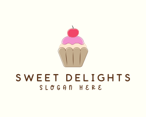 Sweet Cherry Cupcake  logo design