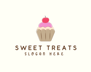 Sweet Cherry Cupcake  logo design