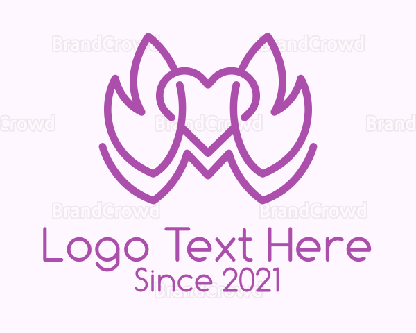 Purple Leaves heart Logo