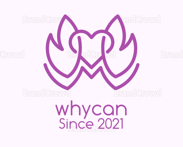 Purple Leaves heart Logo