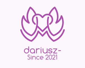 Lovely - Purple Leaves heart logo design