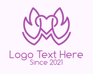 Heart - Purple Leaves heart logo design