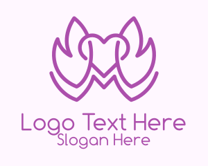 Purple Leaves heart  Logo