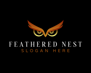 Feathers - Nocturnal Owls Eye logo design