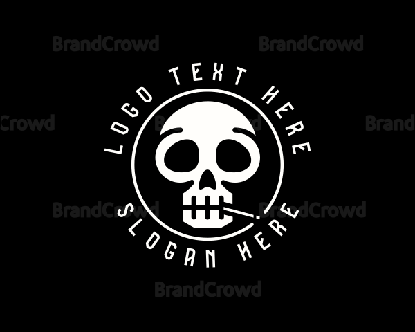 Skull Cigarette Smoking Logo