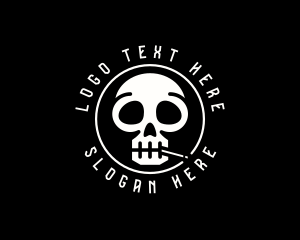 Streetwear - Skull Cigarette Smoking logo design