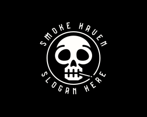 Skull Cigarette Smoking logo design