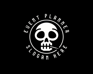 Skull - Skull Cigarette Smoking logo design