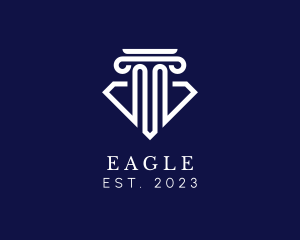 Law - Justice Column Diamond logo design