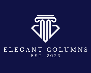 Justice Column Diamond logo design